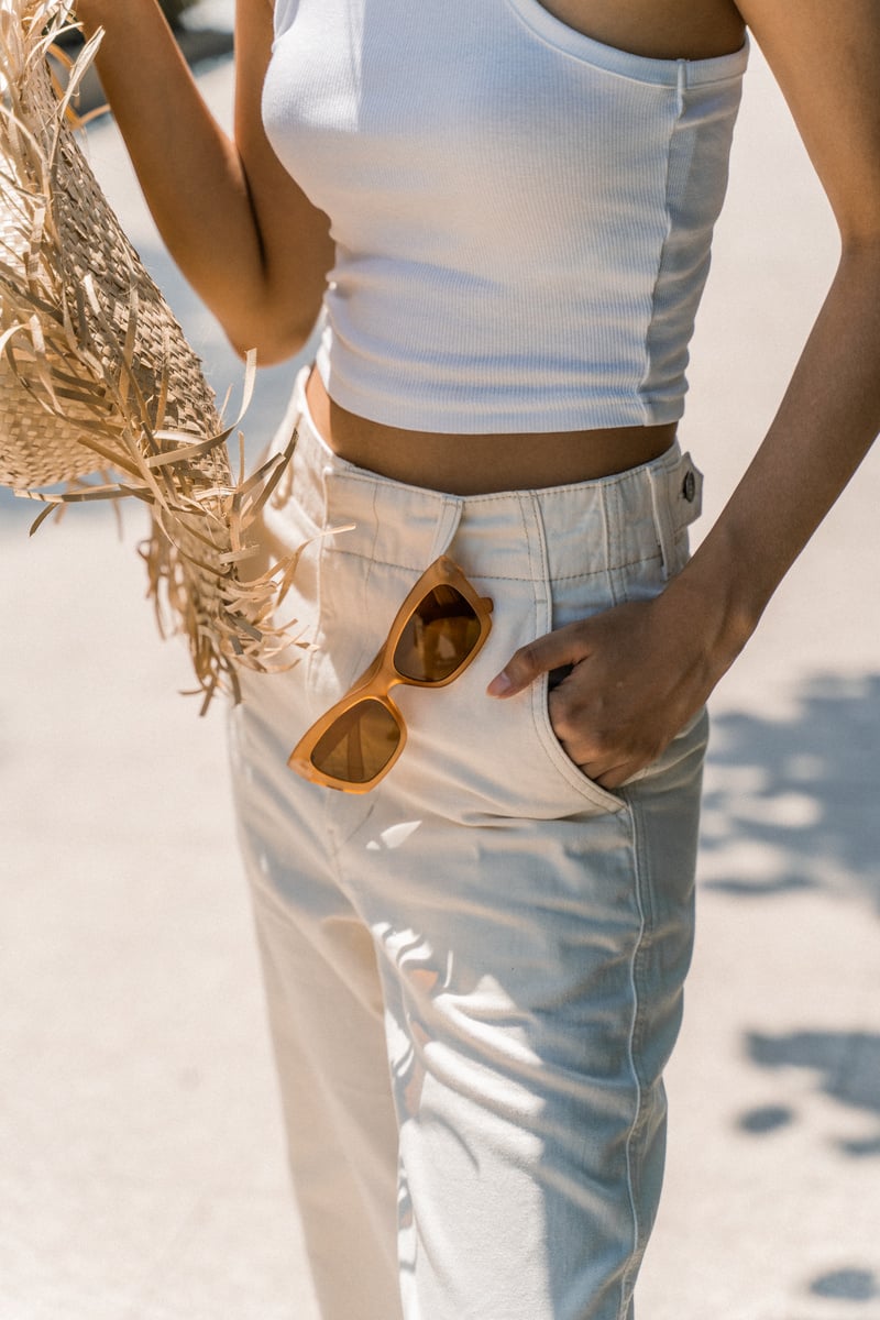 Woman in White Casual Clothes